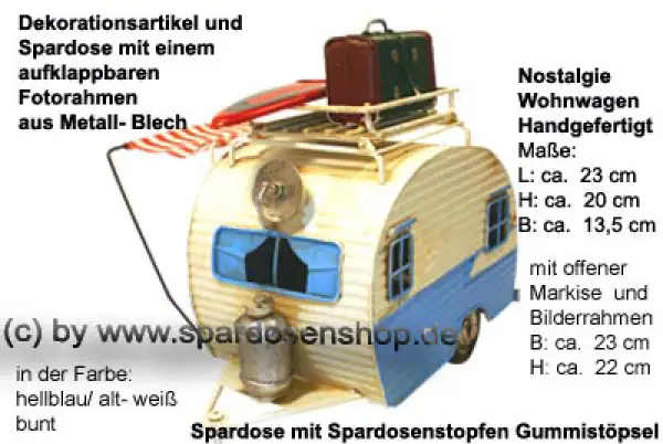 Nostalgie Wohnwagen hellblau E Nostalgie Wohnwagen hellblau E